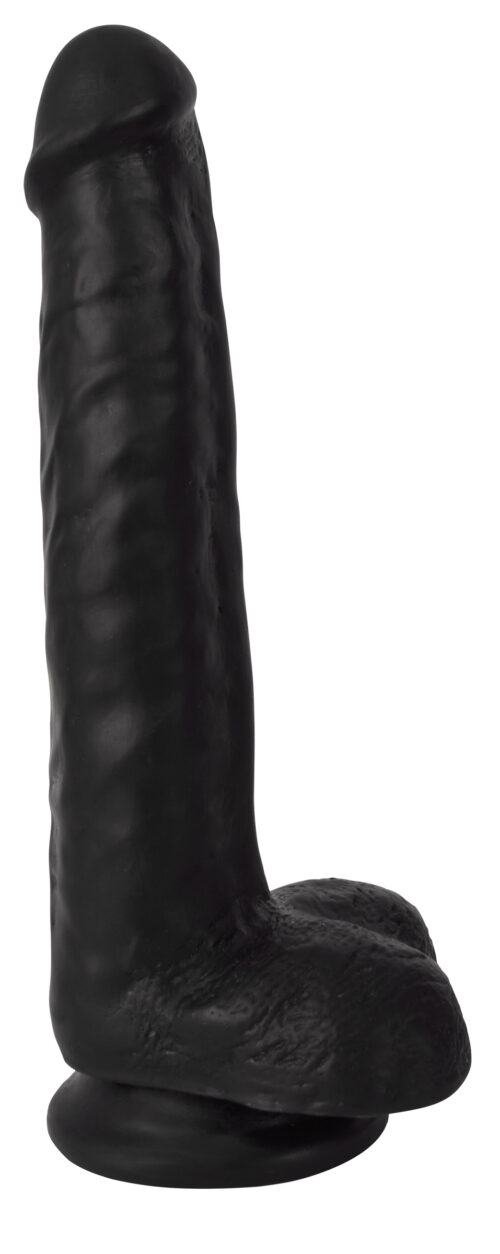 Thinz 8 Inch Slim Dildo with Balls - Black