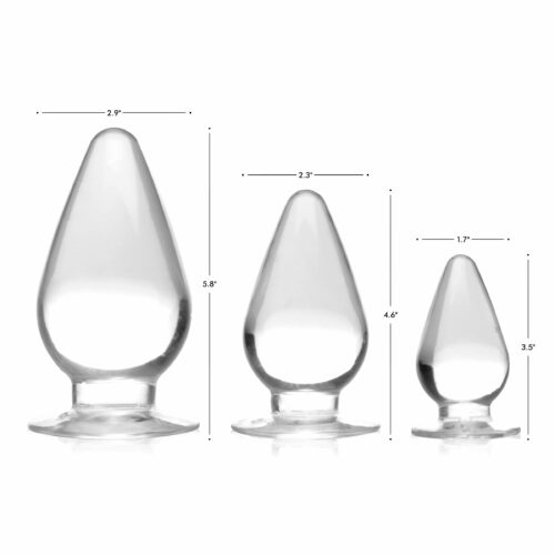 Triple Cones 3 Piece Anal Plug Set - Clear